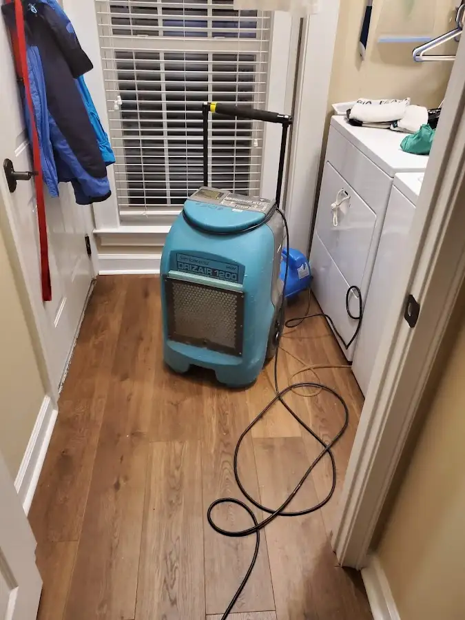 Commercial dehumidifier deployed for Flood Damage Cleanup in Gentry